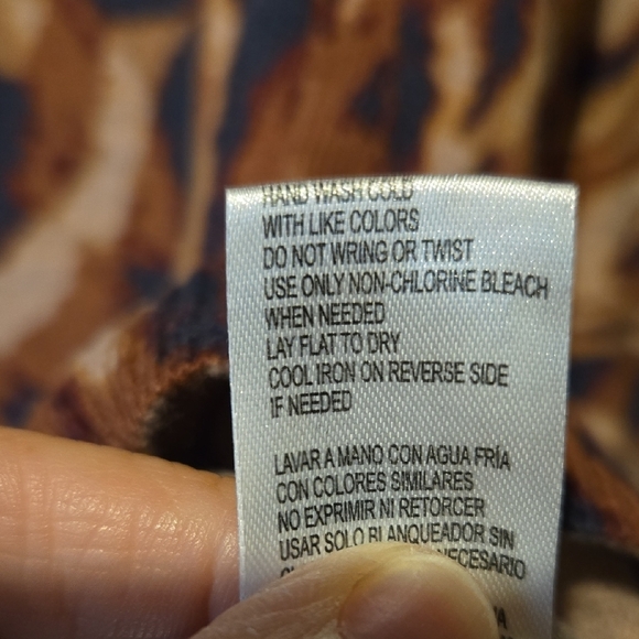 Democracy Swirl Pattern Brown and Blue Sweater Plus Size 1X - Picture 8 of 9